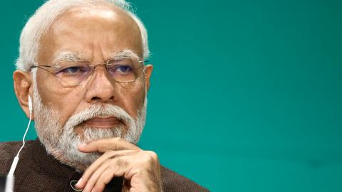 Prime Minister of India Narendra Modi during the United Nations Climate Change Conference COP28 High Level Segment meeting in Dubai, United Arab Emirates, on December 1, 2023. (Jakub Porzycki/NurPhoto via Getty Images)