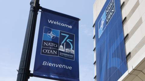 Venue ahead of the NATO Summit in Washington, DC, on July 9, 2024. (Jakub Porzycki/NurPhoto via Getty Images)