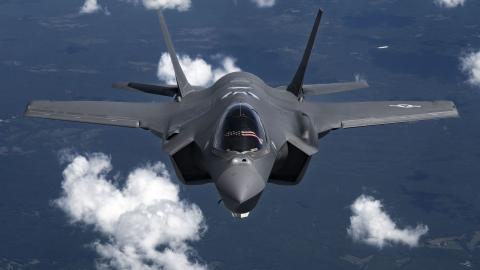 U.S. Air Force Capt. Melanie “MACH” Kluesner, F-35A Demonstration Team pilot and commander conducts air-to-air refueling on the way back to Hill Air Force Base, Utah, May 28, 2024. (DVIDS)