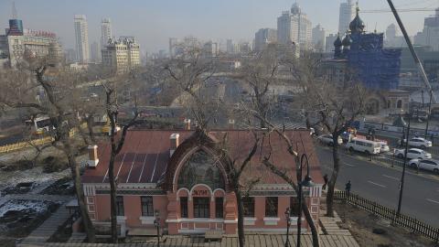 A general view of the Harbin Holy Iveron Icon Orthodox Church and orphanage on December 6, 2017, in Harbin, China. (Tao Zhang via Getty Images)