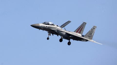 An Israeli fighter jet flies near Tel Aviv on September 26, 2024. (Gil Cohen-Magen/AFP via Getty Images)