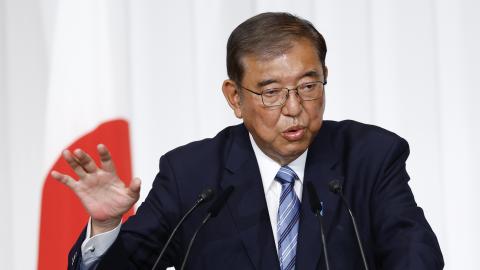 Japanese Prime Minister Shigeru Ishiba speaks during a press conference a day after Japan's lower house election on October 28, 2024, in Tokyo, Japan. (Kim Kyung-Hoon via Getty Images)