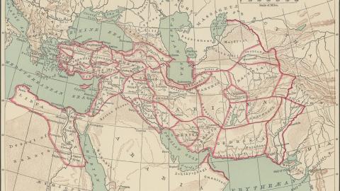 An old chromolithograph map of the Persian Empire. (Getty Images)