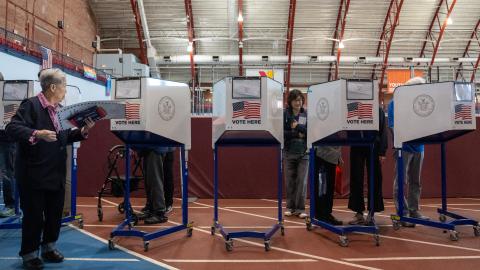 People vote in Brooklyn, New York City, on November 5, 2024. (David Dee Delgado/AFP via Getty Images)