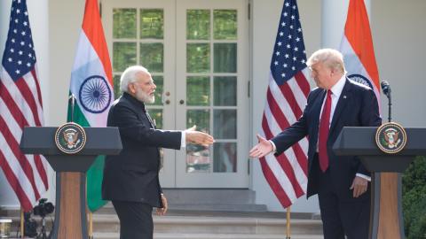 President Donald Trump and Prime Minister Narendra Modi at the White House on June 26, 2017. (Cheriss May/NurPhoto via Getty Images)