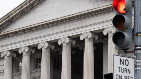 The United States Treasury Department building is seen in Washington, DC, on January 19, 2023. (Saul Loeb via Getty Images)